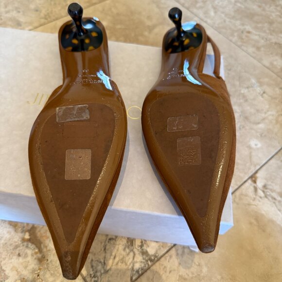 Jimmy Choo Amel Slingbacks in Tan Suede - Picture 5 of 6